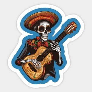 skeleton playing guitar Sticker